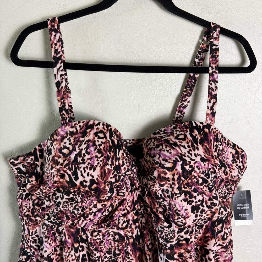 Torrid Leopard Pink One Piece Swimsuit 3X NWT D/DD 15900342 - Picture 13 of 14